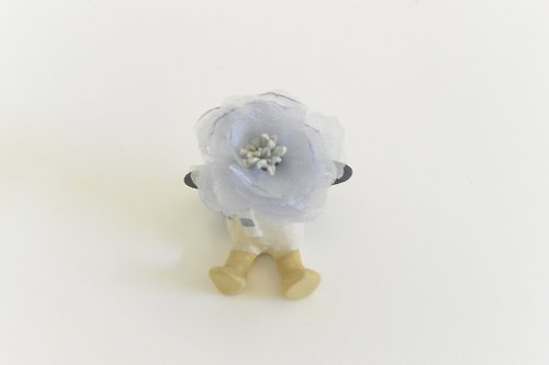 alma-handmade 花朵髮圈-淺藍色