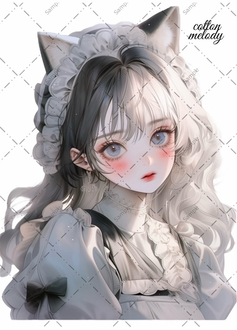 original sticker no.128 人物ステッカー オリジナルステッカー 人物ステッカー 女の子ステッカー オリジナル人物ステッカー - 貼紙 - 紙 