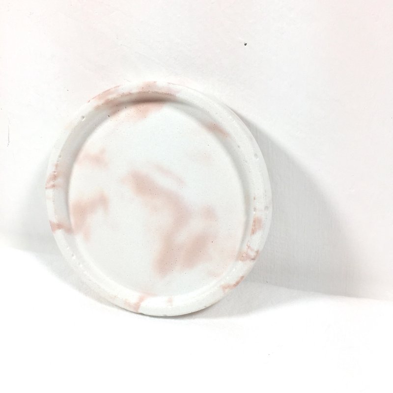 Sakura (pink concrete) - Concrete tray accessory holder in Round shape - กล่องเก็บของ - ปูน สึชมพู