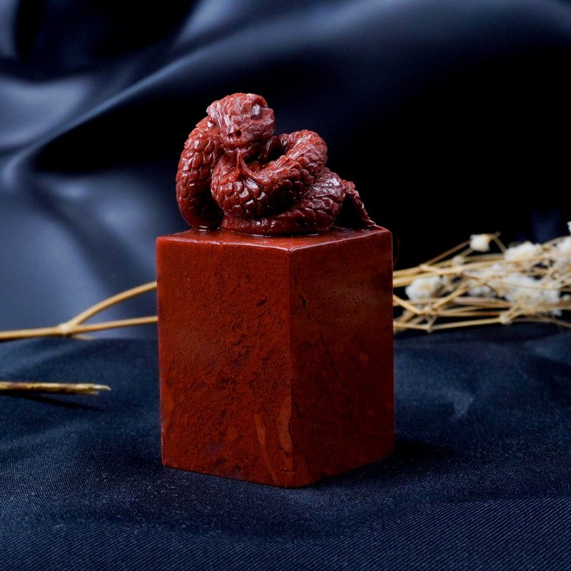 客製化手工印章-|老撾石蛇鈕  2.5 x 2.5 CM|手工篆刻印章 - 印章/印台 - 石頭 