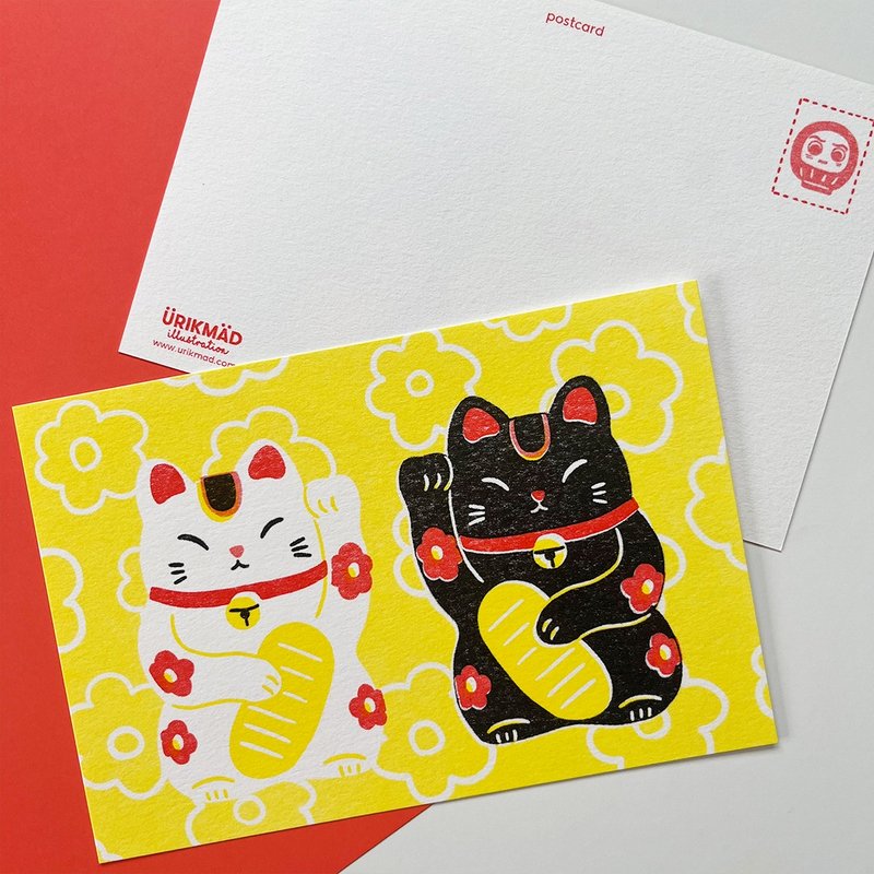 Manekineko Postcard - การ์ด/โปสการ์ด - กระดาษ สีส้ม