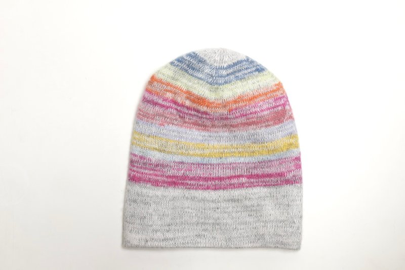 喀什米爾/極緻精品/粉天空藍雙面羊絨100%堆堆反折純羊絨帽子極暖 - 帽子 - 羊毛 多色