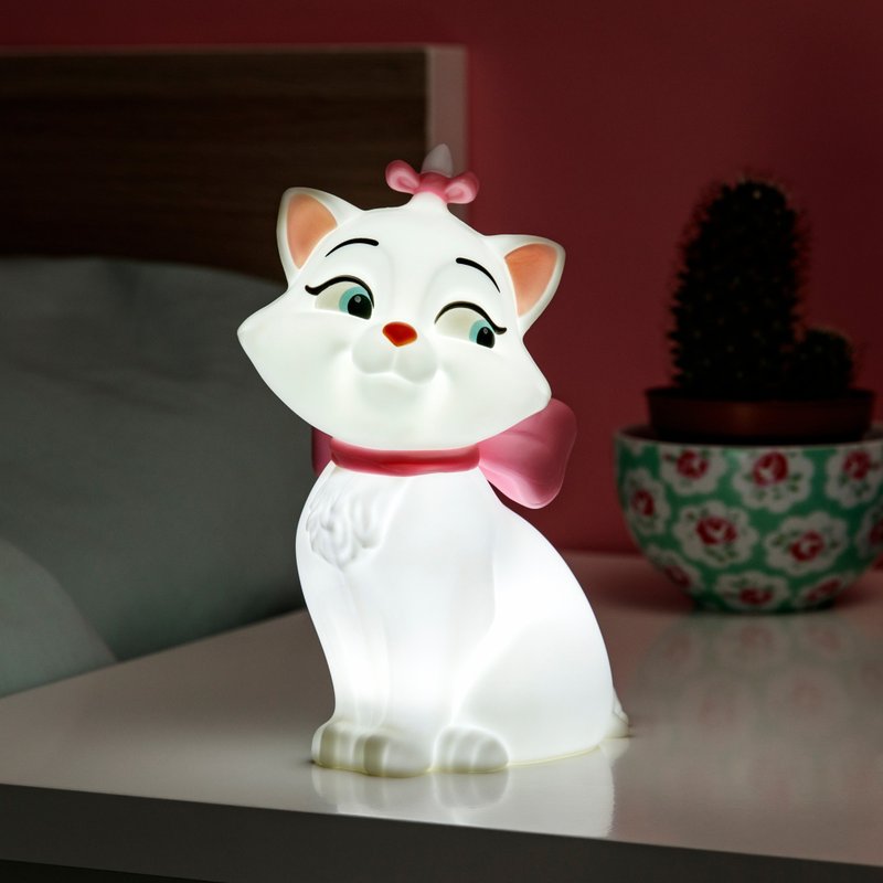 Official Licensed Disney 2-in-1 Marie 3D 17cm Figure Lamp - Lighting - Plastic White