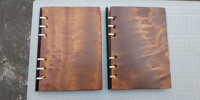 Taiwan Cinnamomum camphora flower log six-hole loose-leaf notebook notepad (large) - Notebooks & Journals - Wood 