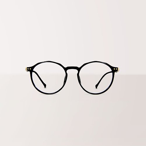 ASLLY Refined Eyewear ASLLY多邊圓框濾藍光眼鏡 | 黑色經典圓形內框