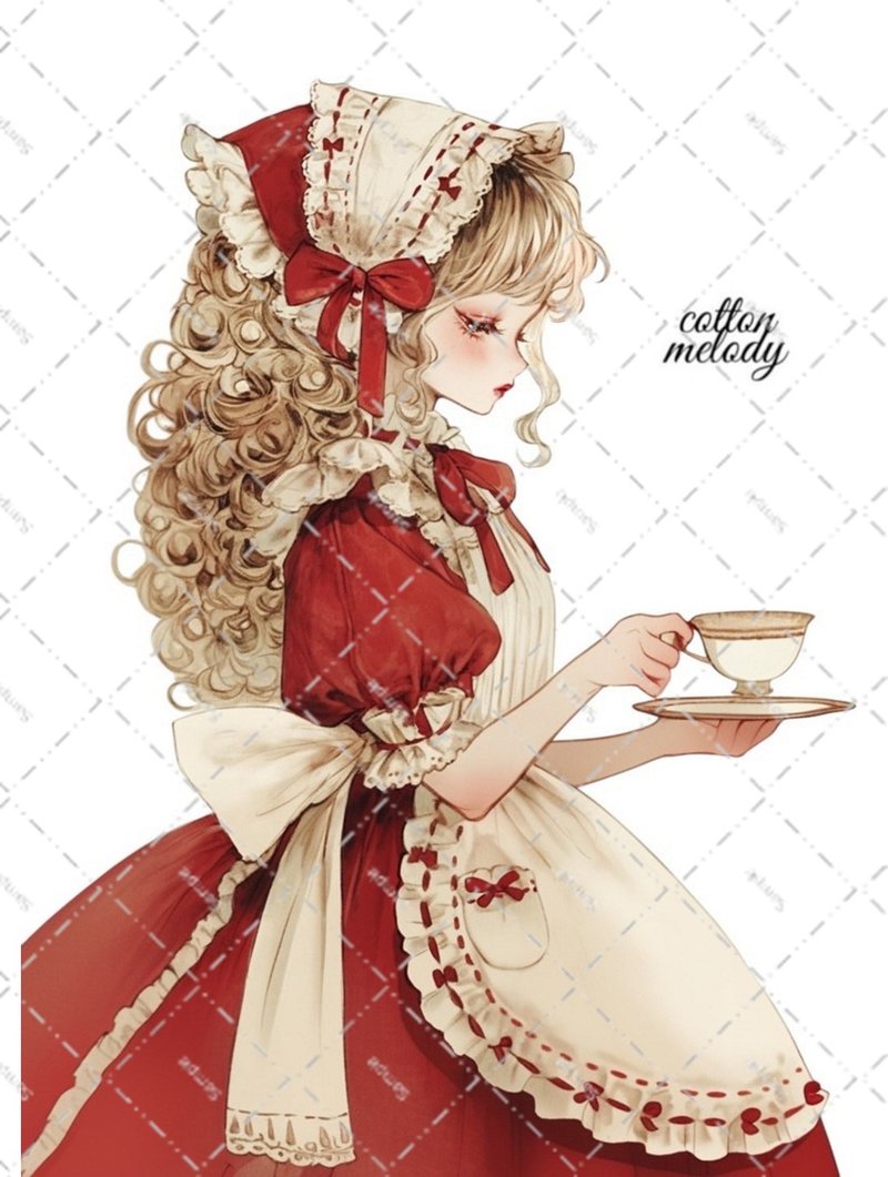 【限定】original sticker no.SB31 // nene様コラボ Patisserie Melody人物ステッカー cottonmelody - 貼紙 - 紙 