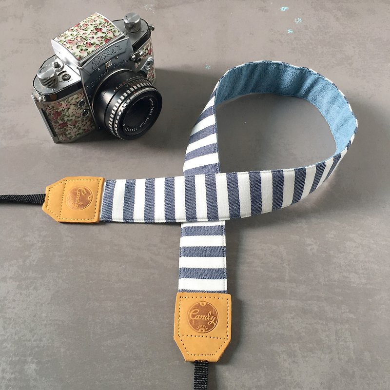 Blue White  camera Strap - Camera Straps & Stands - Cotton & Hemp Blue