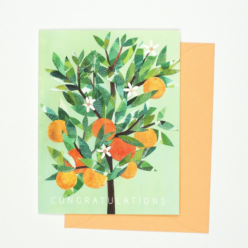 Congratulations Card - My Sweet Orange Tree - 心意卡/卡片 - 紙 綠色