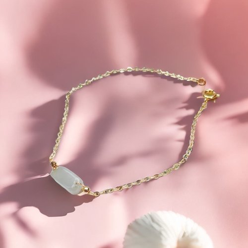 瓔珞珠寶盒 E.L.Jewelry Box 冰種隨形翡翠手鍊14K包金 | 天然緬甸A貨翡翠 | 送禮
