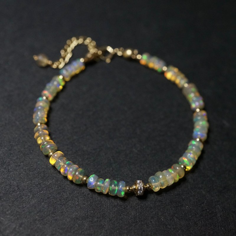 ITS-B803【Gemstone・Opal】Natural Gemstone 14KGF bracelet. - Bracelets - Semi-Precious Stones Gold