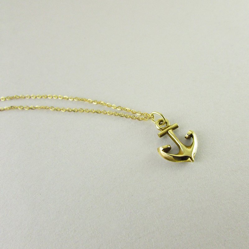anchor necklace k_船錨項鍊 限量 設計師手做 附品牌包裝 - 項鍊 - 貴金屬 金色