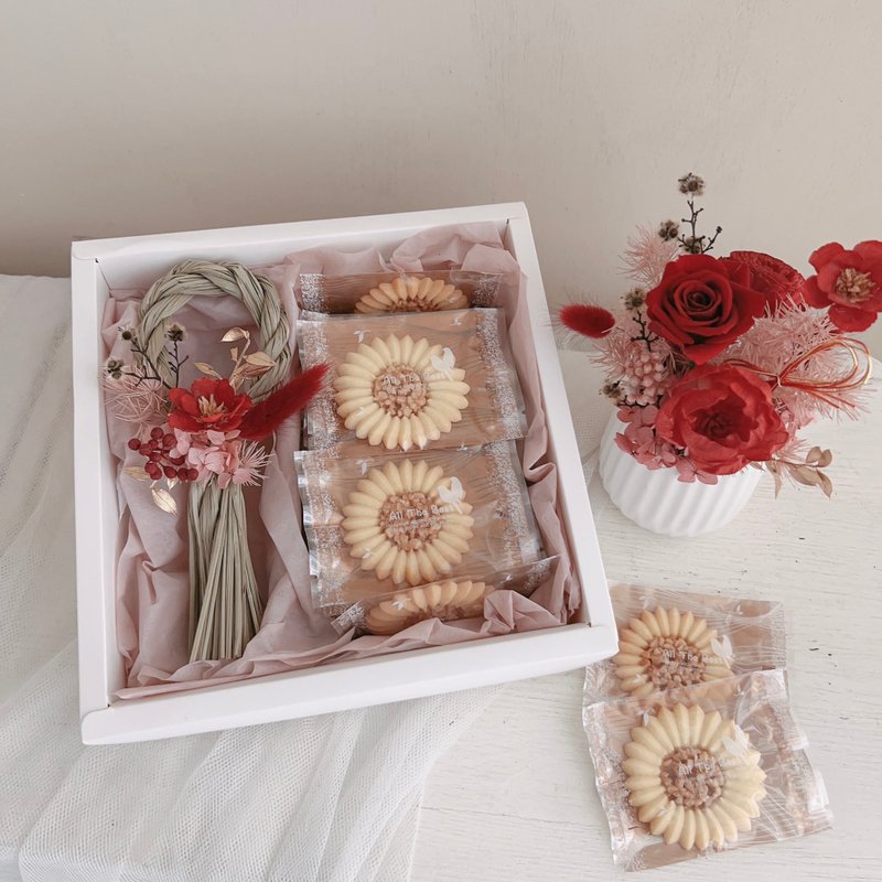 Limited pre-order mini note with string + handmade biscuit gift box - Dried Flowers & Bouquets - Plants & Flowers 