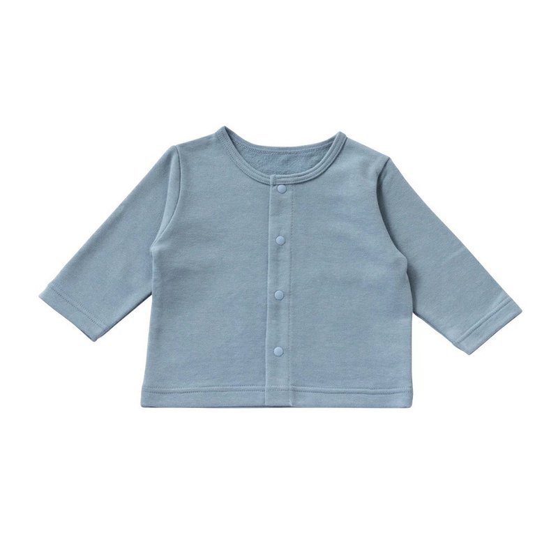 【日本OP mini】嬰幼童四季開襟外套-藍灰色 - 男/女童外套 - 棉．麻 