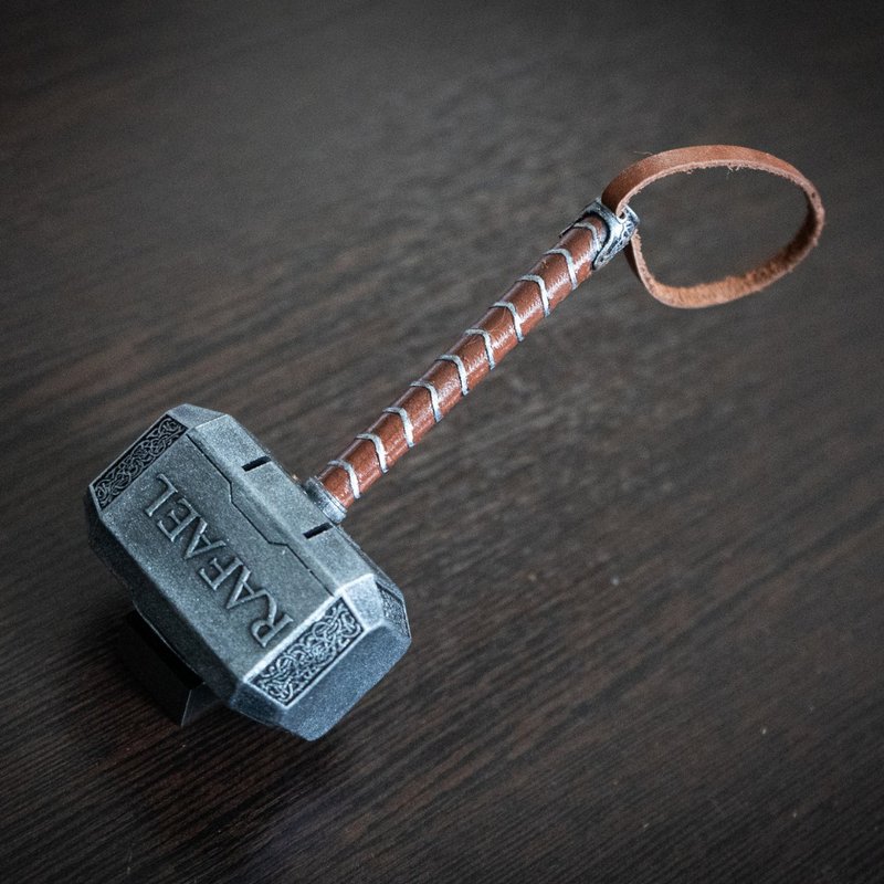 Thor Hammer Miniature 1:4 | Hammer of Thor 1/4 Scale Prop | Mjolnir replica - 擺飾/家飾品 - 塑膠 銀色