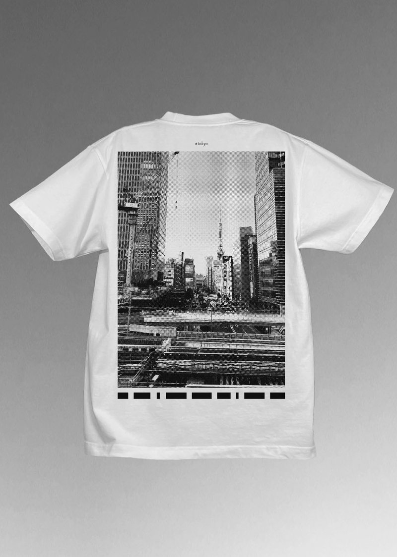 Tシャツ | 東京TOKYO_45 - 女 T 恤 - 棉．麻 白色