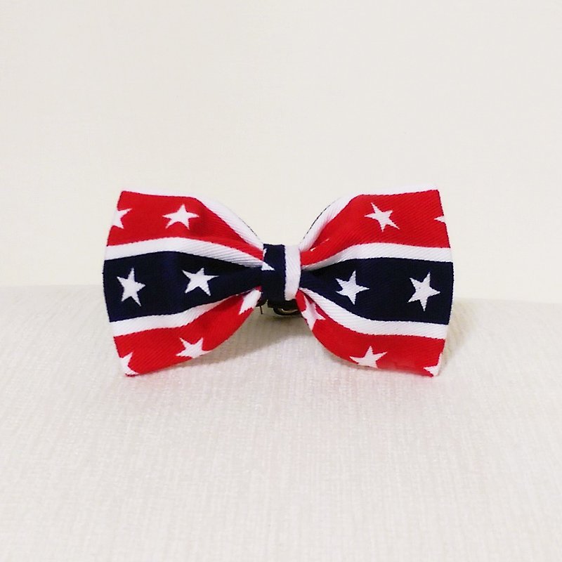 Ella Wang Design Bowtie bow tie pet dogs and cats British Union Jack stars - Collars & Leashes - Other Materials Red