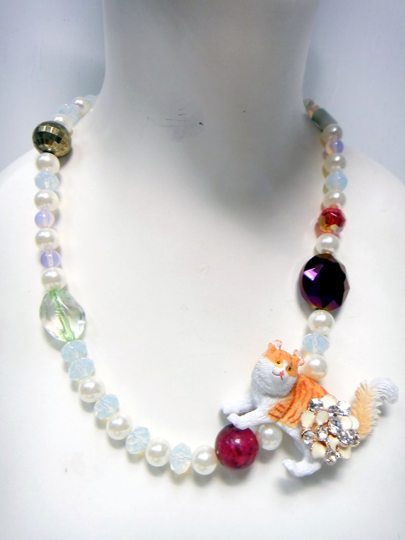 TBL Cat Irregular Bead Necklace - Necklaces - Gemstone Multicolor