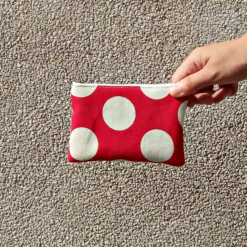 Feliz & Recap great circle little red purse - กระเป๋าใส่เหรียญ - วัสดุอื่นๆ สีแดง