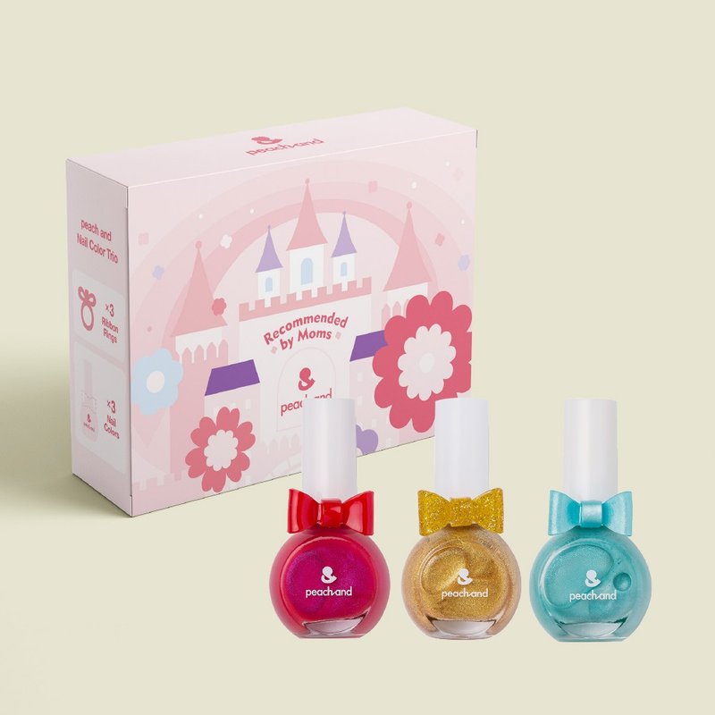 韓國【peachand】兒童水溶性指甲油(附戒指)3入組-翻糖蛋糕 - 其他 - 其他材質 多色