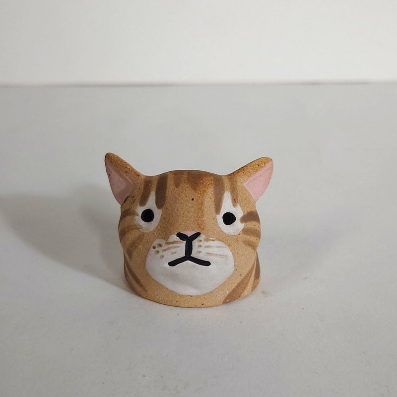 Orange Cat Incense Holder | Ceramic Decoration - Fragrances - Pottery Orange