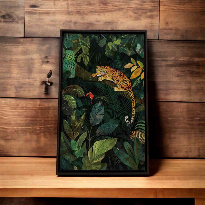 Big Cat in the Rainforest - Gecko Puzzle - ของวางตกแต่ง - ไม้ หลากหลายสี