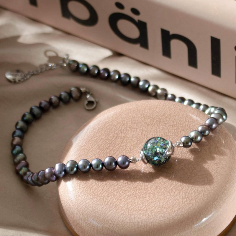 Glam Pearl Snowball Necklace - 項鍊 - 玻璃 