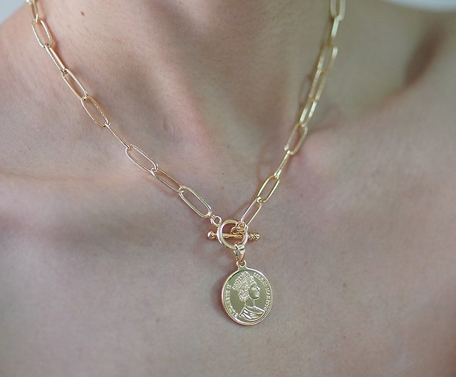 French Coin Necklace – Collarbone Jewelry