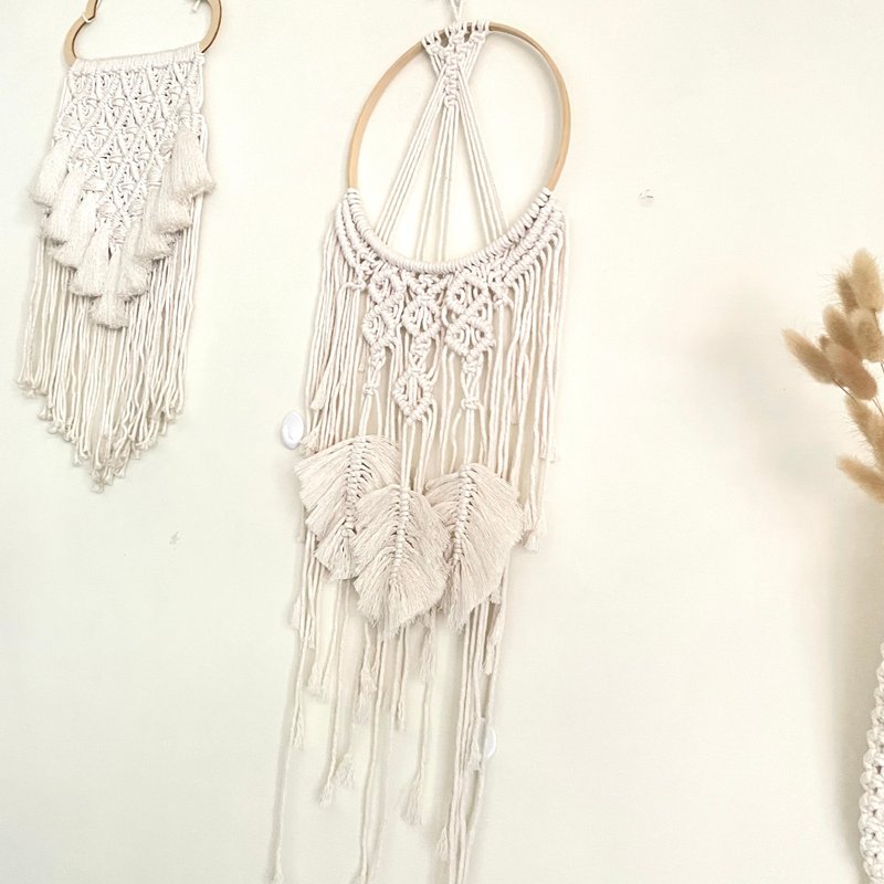 花邊結木框捕夢網【 Macrame dream catcher 】 - 擺飾/家飾品 - 棉．麻 