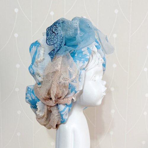 哈娜髮飾 Hanabi ~ 手工訂製飾品 彈性髮帶/刺繡蕾絲寬邊編織頭帶日系寬版彈性頭巾圍脖 髮飾 頭飾