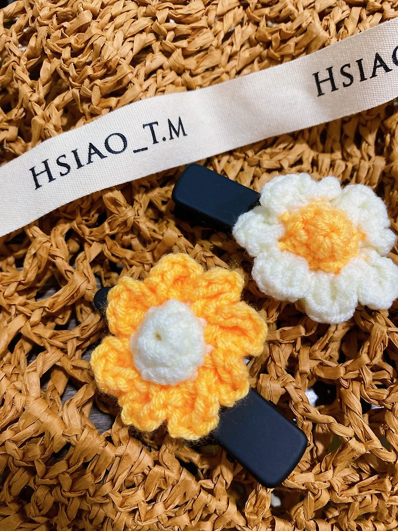 Macrame Braided Hair Clip Daisy Kapok Universal Clip Choose 3 Types - Hair Accessories - Other Materials 
