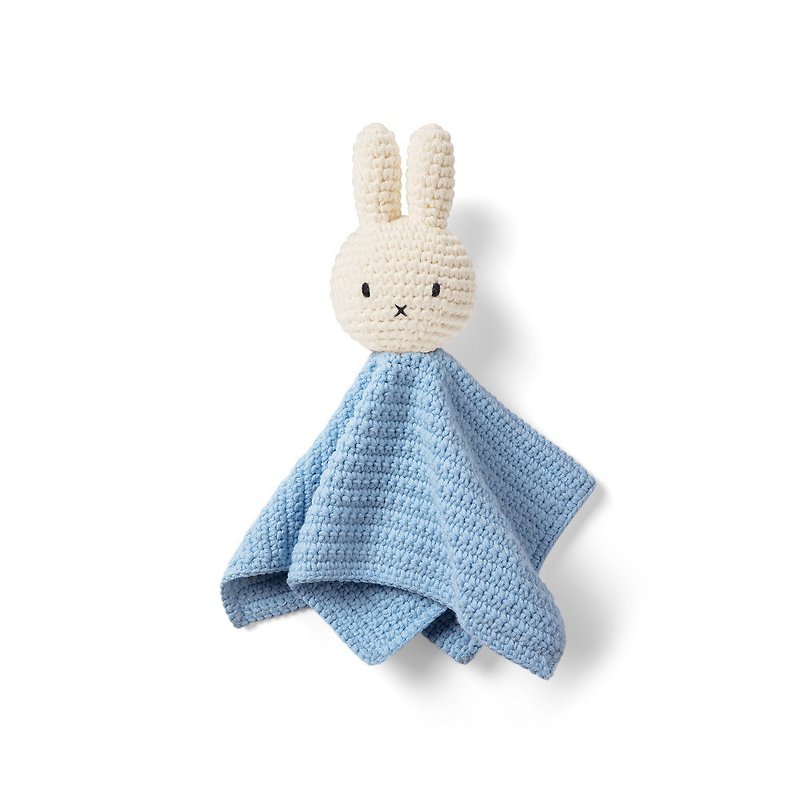 Just Dutch | Miffy handmade wipe (baby blanky), pastel blue - Stuffed Dolls & Figurines - Cotton & Hemp Blue