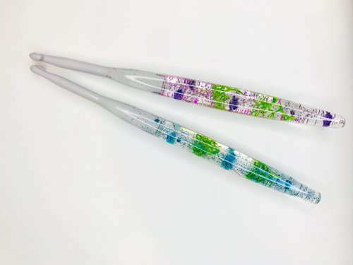 Crochet hook 6.5 mm thin handle, resin crochet hook