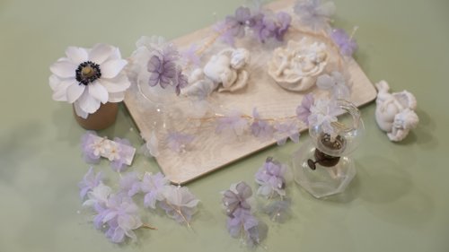 時光流駐 造花工藝/飾品 三日課程手工飾品師資養成 紗花五件組 髮冠 髮飾 戒指 耳環