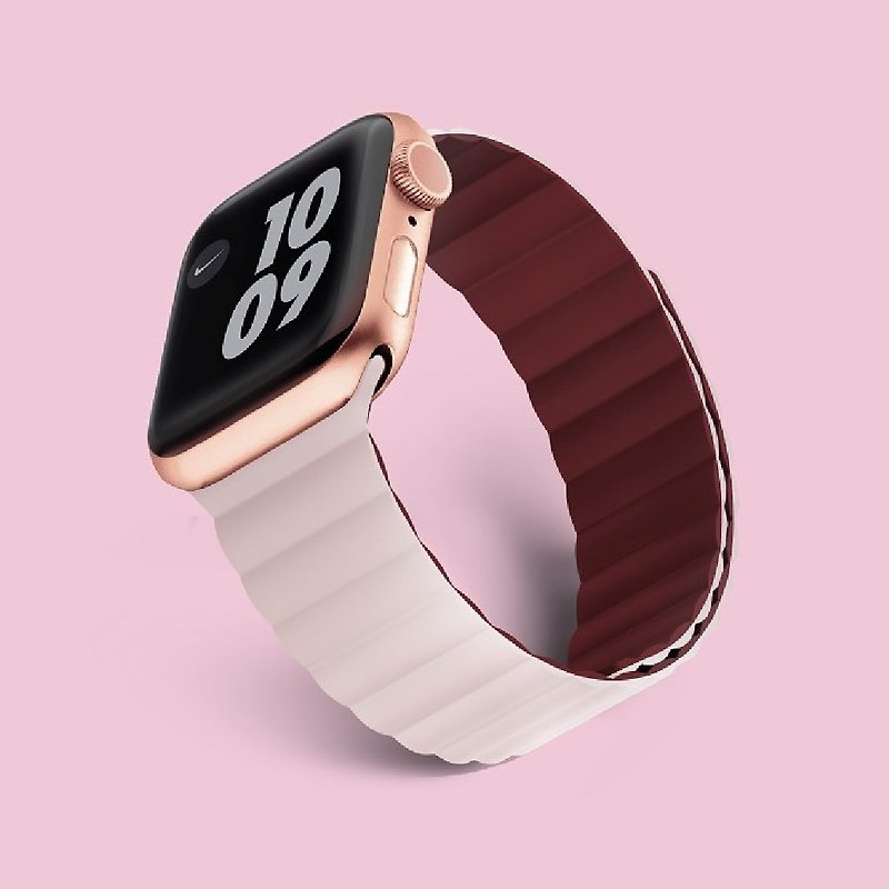 其他材質 其他 - Cosmo 雙面磁吸錶帶 for 45/44/42mm Apple Watch - 沙粉 + 紅