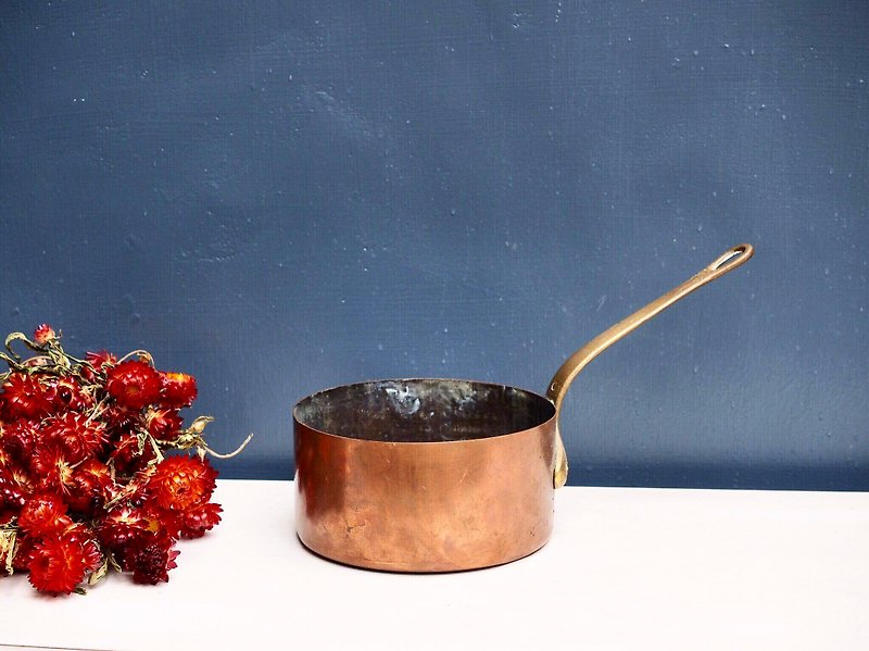 European antique red copper pot red copper pot C - กระทะ - ทองแดงทองเหลือง 