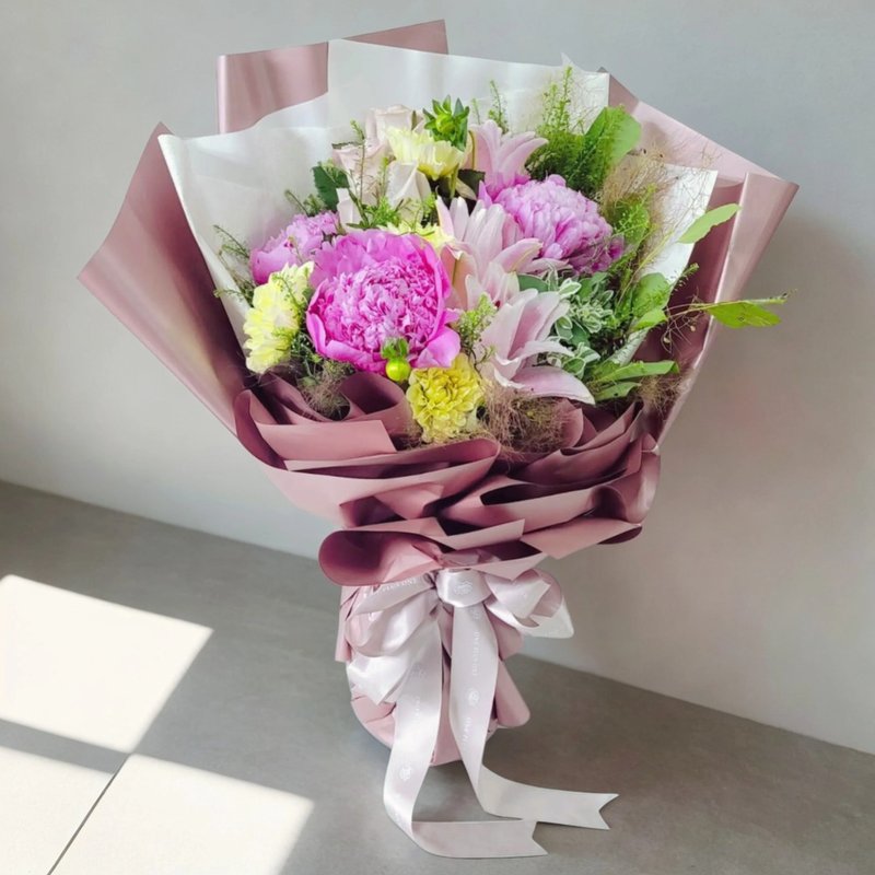 Flower Bouquet (Peony, Pink Lily and Other flowers) GF00157 - Plants - Plants & Flowers 