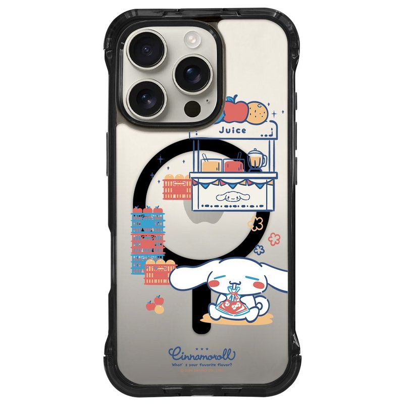 大耳狗 清涼水果攤 磁吸透黑支架手機殼 iPhone 16 15 Pro Max - 手機殼/手機套 - 其他材質 黑色