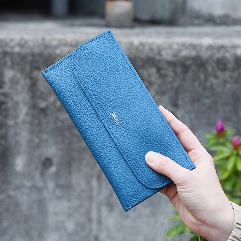 日本職人手工 信封式多卡層牛皮薄型長夾 Made in Japan by Folna - 銀包 - 真皮 