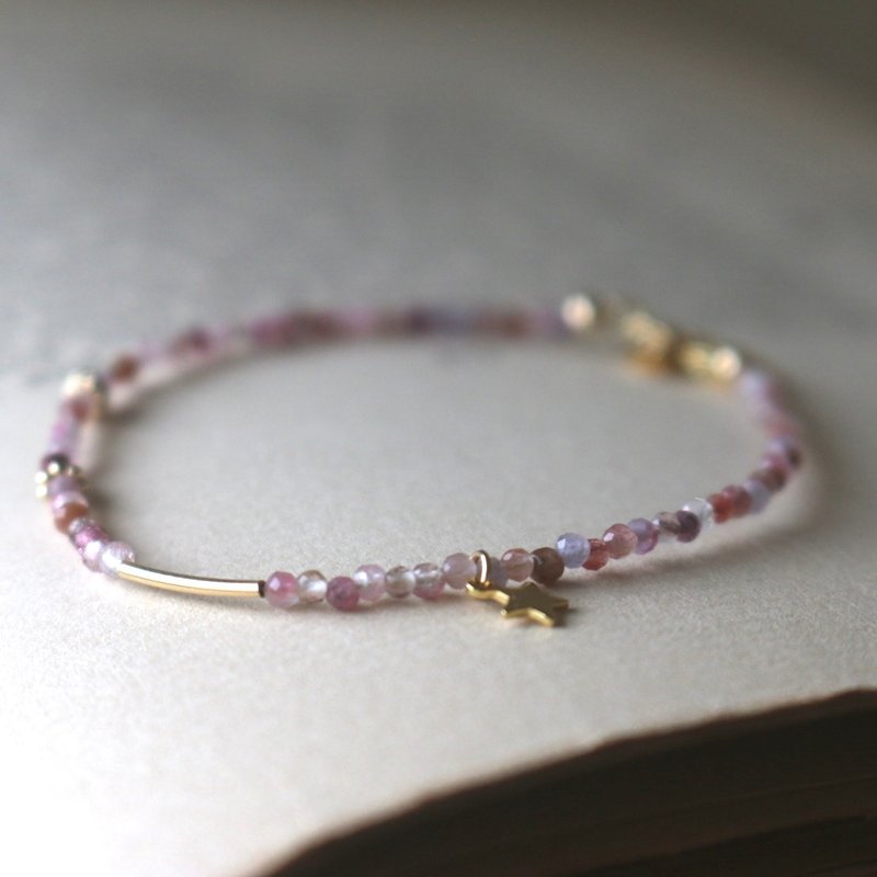 ブレスレット ピンク トルマリン アンダーソン石 - ポニーテールが映える - - ブレスレット - 半貴石 ピンク
