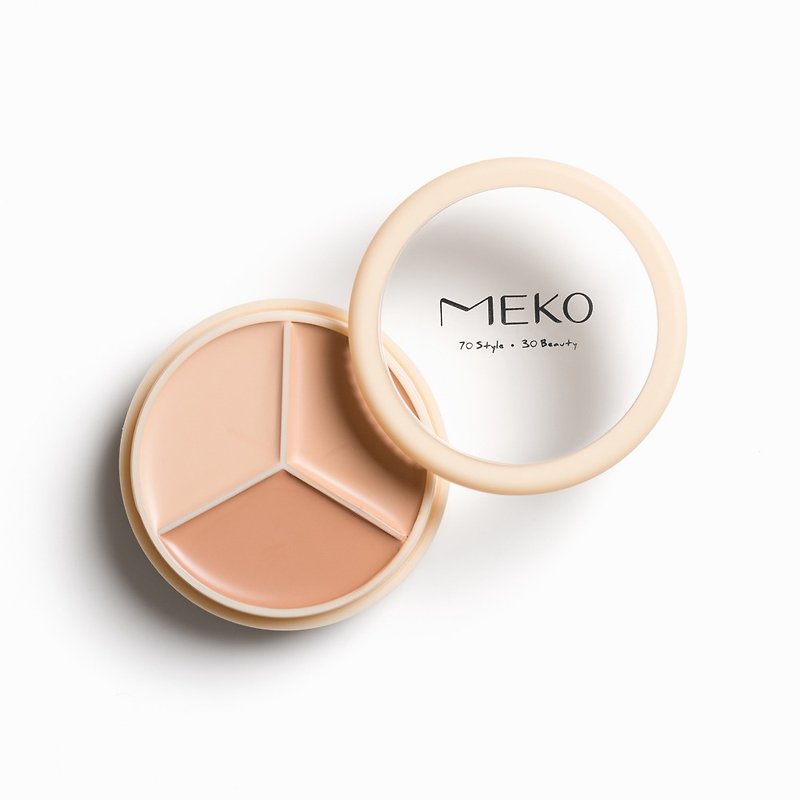 MEKO精修大師訂製三色遮瑕盤 - 妝前乳/粉底液 - 其他材質 卡其色