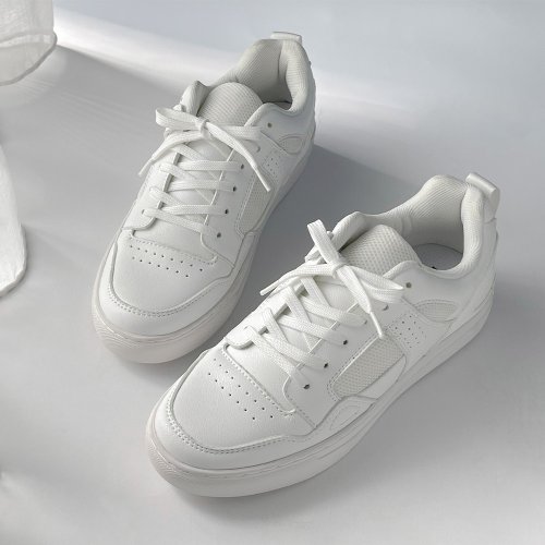 富發牌古著鞋 FUFASHOES 經典拼接透氣男女休閒鞋-黑/白 1CK108/2CK108