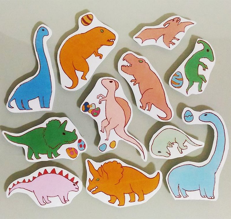 Little Dinosaur Sticker Pack - สติกเกอร์ - กระดาษ สีส้ม