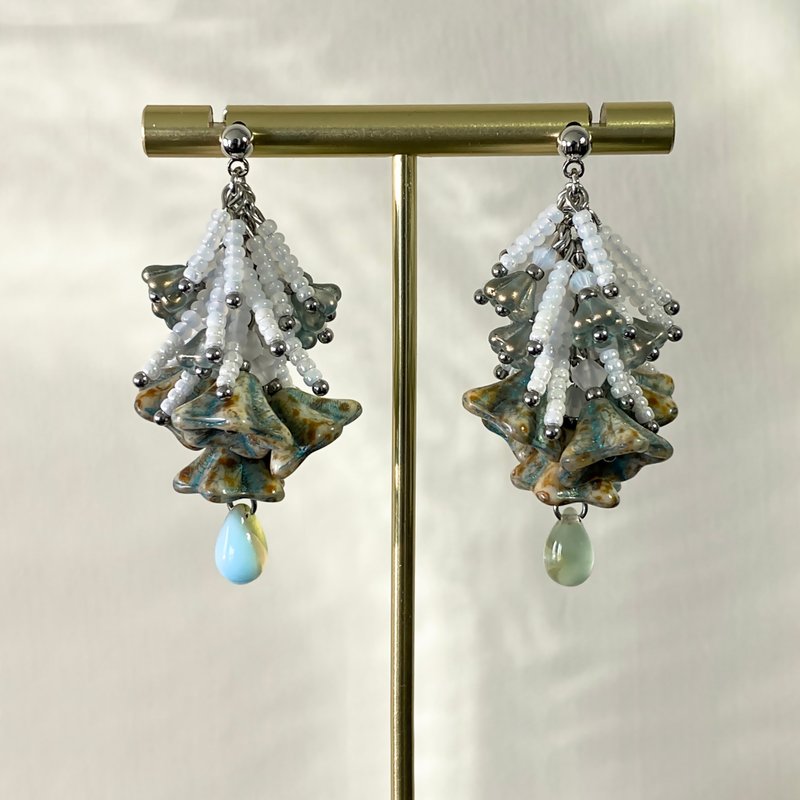 Atelier Pluton實驗序號 | PL531 - 耳環/耳夾/耳骨夾 - 玻璃 綠色