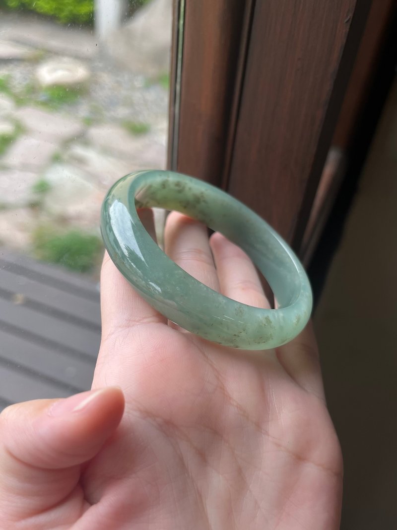 丨碧藤丨糯化種油青翡翠手鐲 圈口59 緬甸玉A貨 - 手鍊/手環 - 玉石 綠色