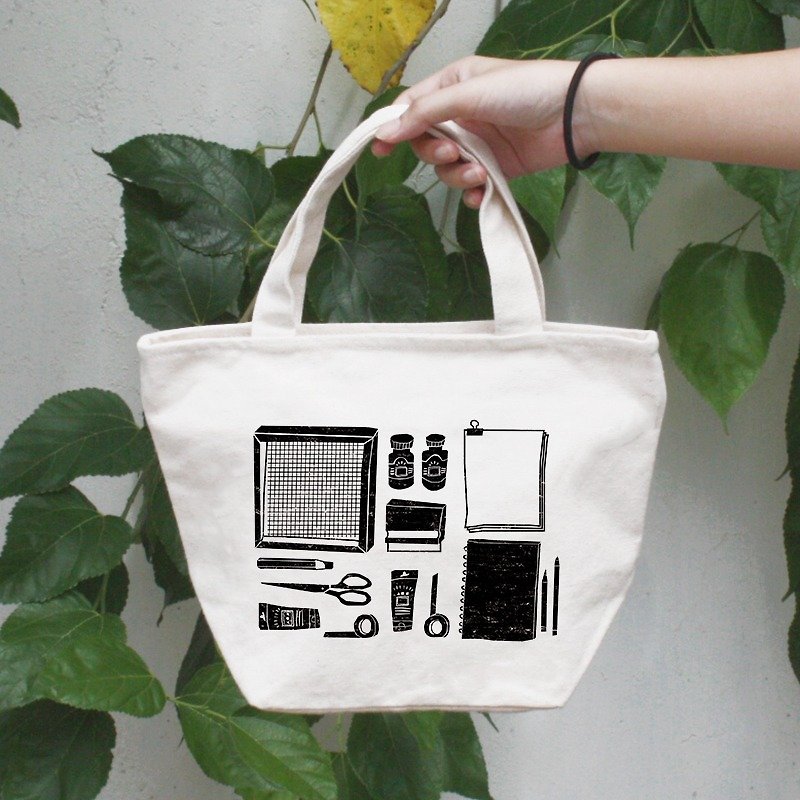 デザイナーのステンシル印刷ツール|キャンバスの小さな袋 - ショルダーバッグ - その他の素材 