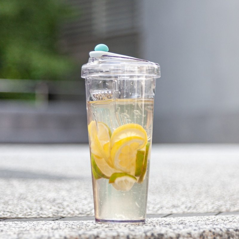 【年度新色】漂浮珍奶杯 / 松綠 / Ecozen材質無吸管環保杯850ml - 水壺/水瓶 - 塑膠 綠色