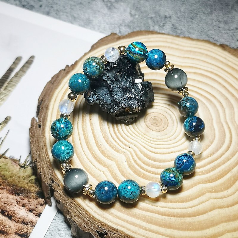 Chrysocolla bracelet - สร้อยข้อมือ - คริสตัล สีน้ำเงิน