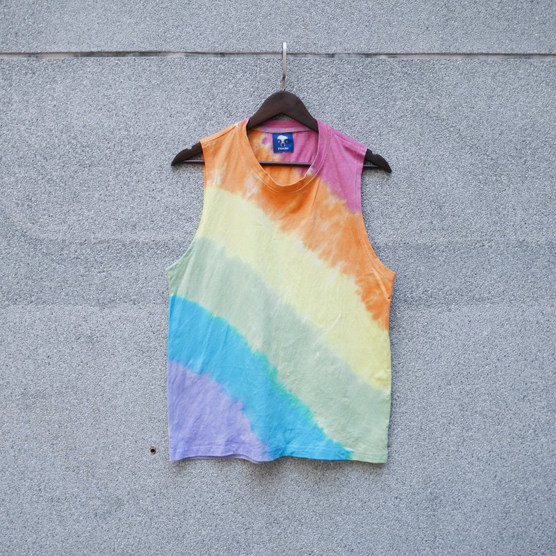 漸層 手染中性背心 - 男背心 - 棉．麻 多色