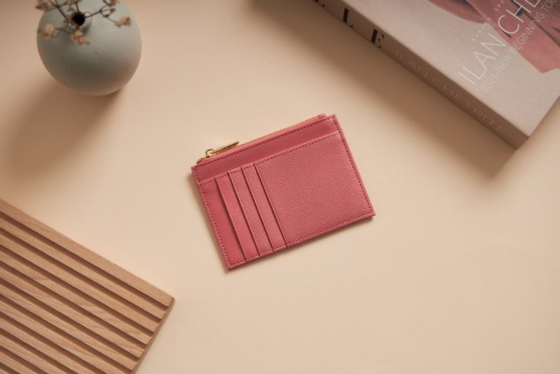 ZIPPED WALLET in LADY PINK color - Wallets - Genuine Leather Pink