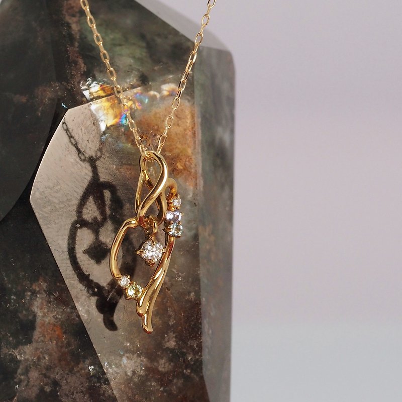 The Dancing Diamond Wing Necklace - Necklaces - Precious Metals 